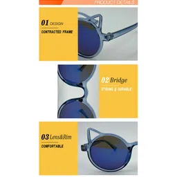 SYGA Kids Cateye Sunglasses with UV Protected Lens-Goggles-TriangleCorner-LightBlue image 3