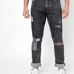gas Toki Heavily Washed Distressed Straight Jeans-picture-27