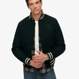 Varsity Monogram Wool Bomber Jacket-image-1