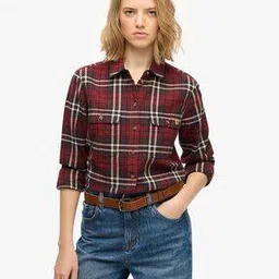 superdry Women Lumberjack Check Flannel Regular Fit Shirt-picture-17