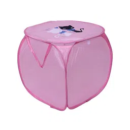 Kuber Industries Pink Printed Foldable Laundry Basket With Lid image 5