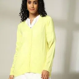 avaasa mix n' match Women Pointelle-Knit V-Neck Cardigan-picture-27