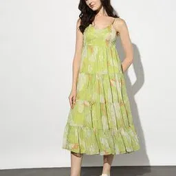 svrnaa by azorte Floral Print Strappy Tiered Dress-picture-12