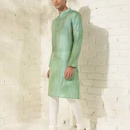 fabindia Men Striped Slim-Fit Long Kurta with Mandarin Collar-picture-20