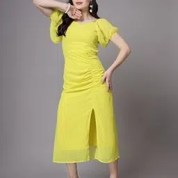 aayu-all about you Women Cinched Sheath Dress with Front Slit-picture-33