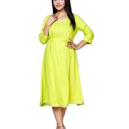 sakura Women Lace Hem V-Neck Fit & Flare Dress with Waist Tie-Up-picture-15