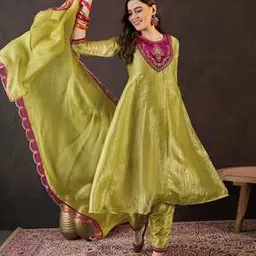 kvs fab Women Embroidered A-Line Kurta Set with Dupatta-picture-43