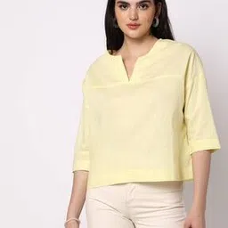 fyre rose Notch Neck Top With Three-Quarter Sleeves-picture-18