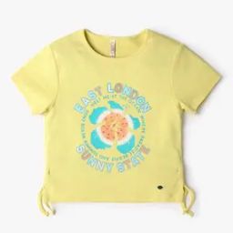 lee cooper Girls Graphic Print Regular Fit Crew-Neck T-Shirt-picture-13