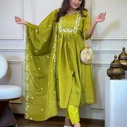 nyrika Women Embroidered Anarkali Kurta Suit Set-picture-39