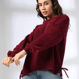 dnmx Women Knitted Crew-Neck Sweater-picture-23