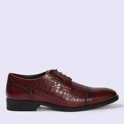 schumann premium Men Croc-Embossed Low-Top Oxford Shoes-picture-31