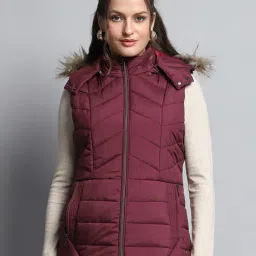 monte carlo Women Regular Fit Jacket with Fur Detail image 1