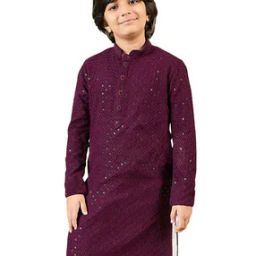 sg yuvraj Boys Embroidered Regular Fit Kurta with Mandarin Collar-picture-21