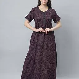 quira Women Round-Neck Long Nightgown-picture-52