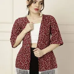 daevish Women Floral Print Relaxed Fit Shrug-picture-12