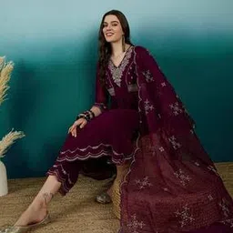 nyrika Women Embroidered A-Line Kurta Suit Set-picture-26