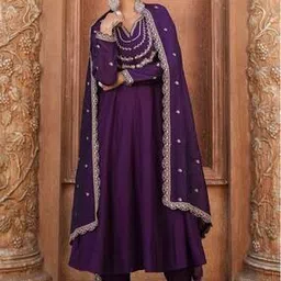 nyrika Women Embroidered Anarkali Kurta Set with Dupatta-picture-26