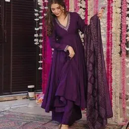 nyrika Women Embroidered Anarkali Kurta Suit Set-picture-52