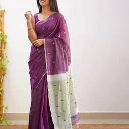 revangi Women Cotton Silk Saree With Blouse Piece -picture-37