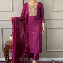 nyrika Women Embroidered Straight Kurta Set-picture-19