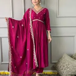 nyrika Women Embroidery Flared Kurta Set-picture-21