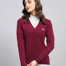 monte carlo Women Self-design Cardigan-picture-14