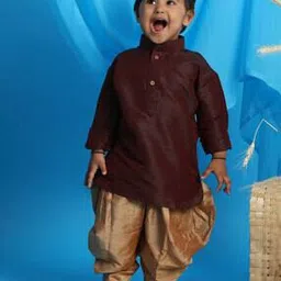vastramay sishu Silk Kurta Dhoti Set-picture-44