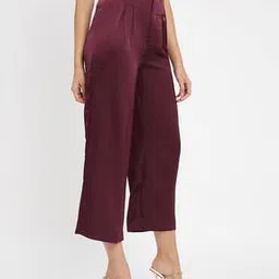 madame Women Pleated Cropped Culottes-picture-29