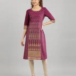 aurelia Women Floral Print A-Line Kurta-picture-8