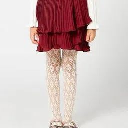 one friday Girls Pleated Flared Skirt with Elasticated Waist-picture-48