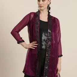 qurvii Women Embellished Shrug with Bracelet Sleeves-picture-33