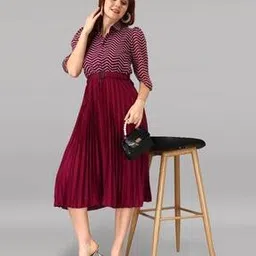 raiyani enterprise x ag Women Chevron Print Fit & Flare Dress-picture-42