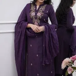 indie picks Embroidery Flared Kurta Set-picture-52