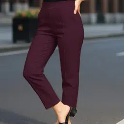 leia Women Slim Fit Single Pleat-Front Pants-picture-20