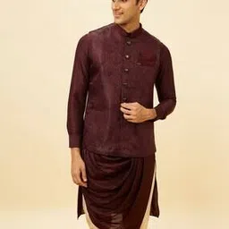 manyavar Men Woven Regular Fit Nehru jacket-picture-32