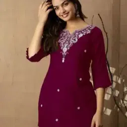 Women Embroidered A-Line Kurti-image-78