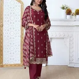 seerat Women Embroidered Straight Kurta Suit Set-picture-39