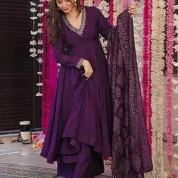 nyrika Women Embroidered Anarkali Kurta Set-picture-12