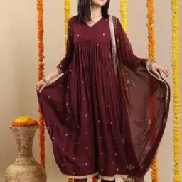 anni designer Women Embellished Anarkali Kurta Set-picture-51