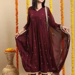 anni designer Women Printed Anarkali Kurta Set-picture-42