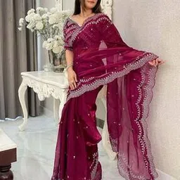 tanuka Women Embroidered Saree with Blouse piece -picture-22