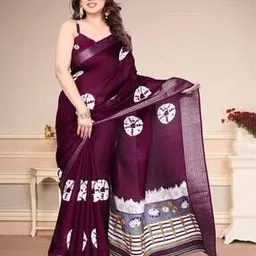 magneitta Women Printed Saree with Contrast Border-picture-33