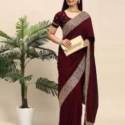 tanuka Women Embroidered Saree with Contrast Border-picture-22