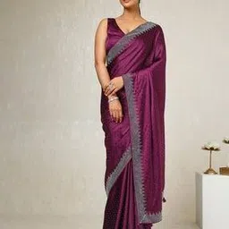 soch Women Satin Saree with Embellished Border-picture-18