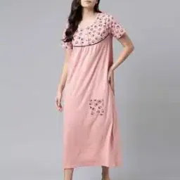 kryptic Floral Short Sleeves Nighty-picture-21