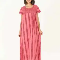 evolove Striped Round-Neck  Nighti-picture-31