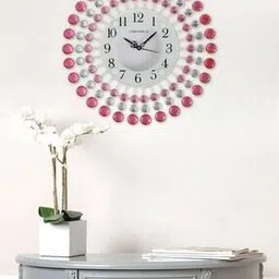chronikle Round Diamond-Studded Analogue Wall Clock-picture-27