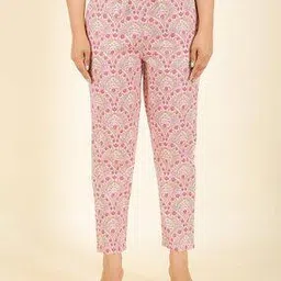 Women Floral Print Pants with Insert Pockets-image-20