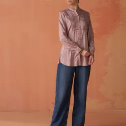 lakshita Women Relaxed Fit Shirt with Ruffled Detail image 1